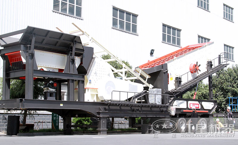 紅星小型車載鵝卵石移動(dòng)石子破碎機(jī)