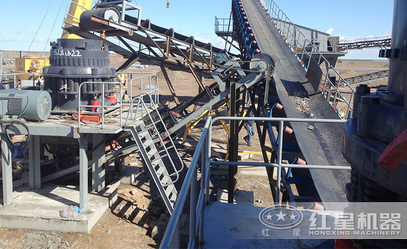 紅星復(fù)合圓錐破碎機生產(chǎn)線現(xiàn)場