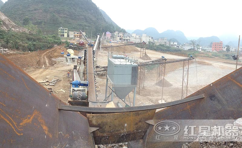 紅星用戶的機制砂生產(chǎn)線現(xiàn)場