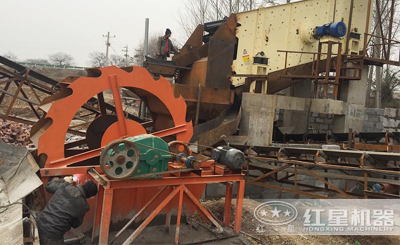 紅星用戶的洗沙生產(chǎn)線現(xiàn)場