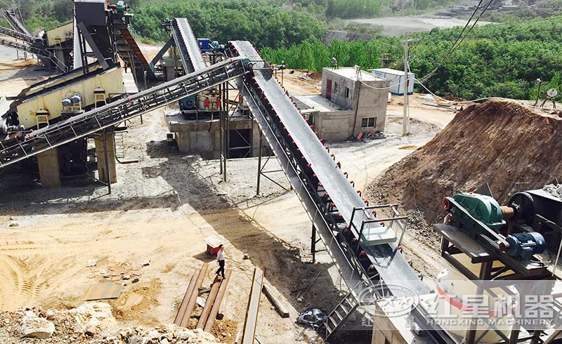 紅星用戶的固定式碎石生產線現(xiàn)場
