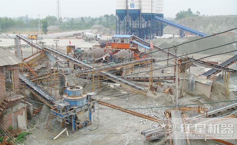 紅星用戶制砂生產(chǎn)線現(xiàn)場
